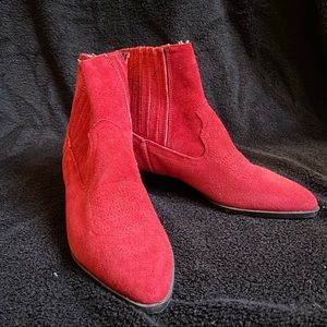 WESTIES / vintage red suede booties